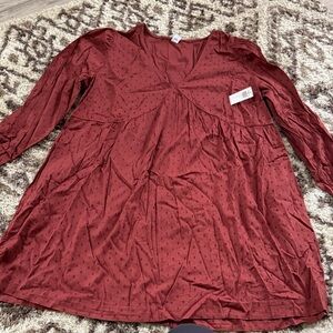 Old Navy Rust Long Sleeve Dress